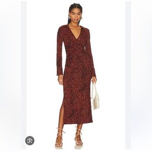 20. Free People $128 Shayla Wrap Midi Dress in brown